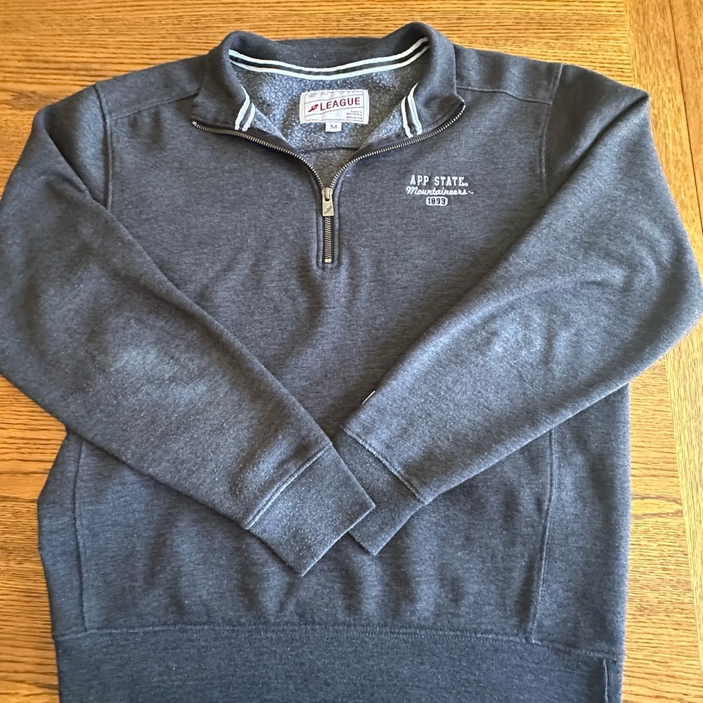 App State League Men's Charcoal 1/2 Zip Sweater